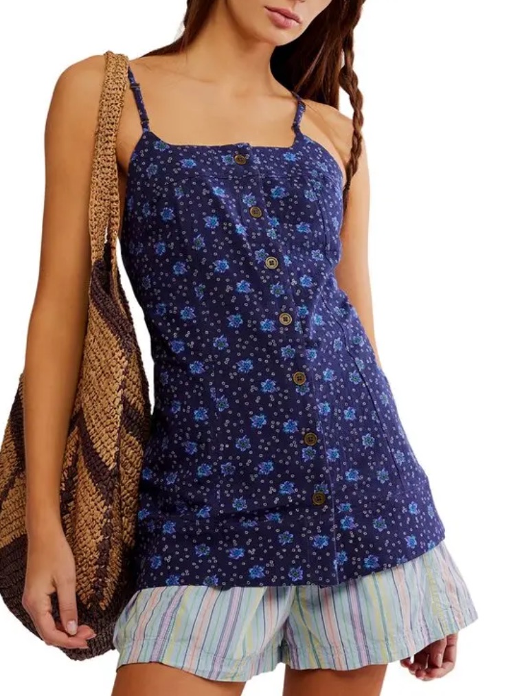9306. Free People Maddie Printed Tunic